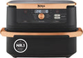 Ninja Foodi Dual Zone Heißluftfritteuse mit Flexibler Trennwand, 7-in-1, Antihaft, Spülmaschinenfest, Schwarz/Kupfer